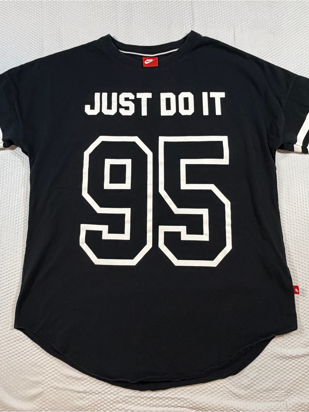Nike Just Do It 95 Womens XL Black White Football Jersey Shirt 2016 839620-010
